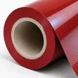 Laser Carbon Fiber Red Vinyl Wrap 10